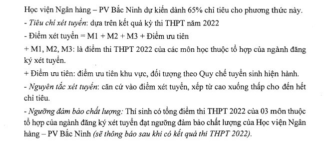 Hoc vien ngan hang - Phan vien Bac Ninh tuyen sinh 2022