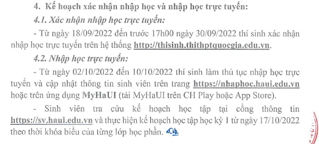 Ho so nhap hoc Dai hoc Cong nghiep Ha Noi nam 2022