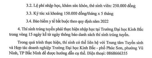 Ho so nhap hoc Dai Hoc Kinh Bac nam 2022