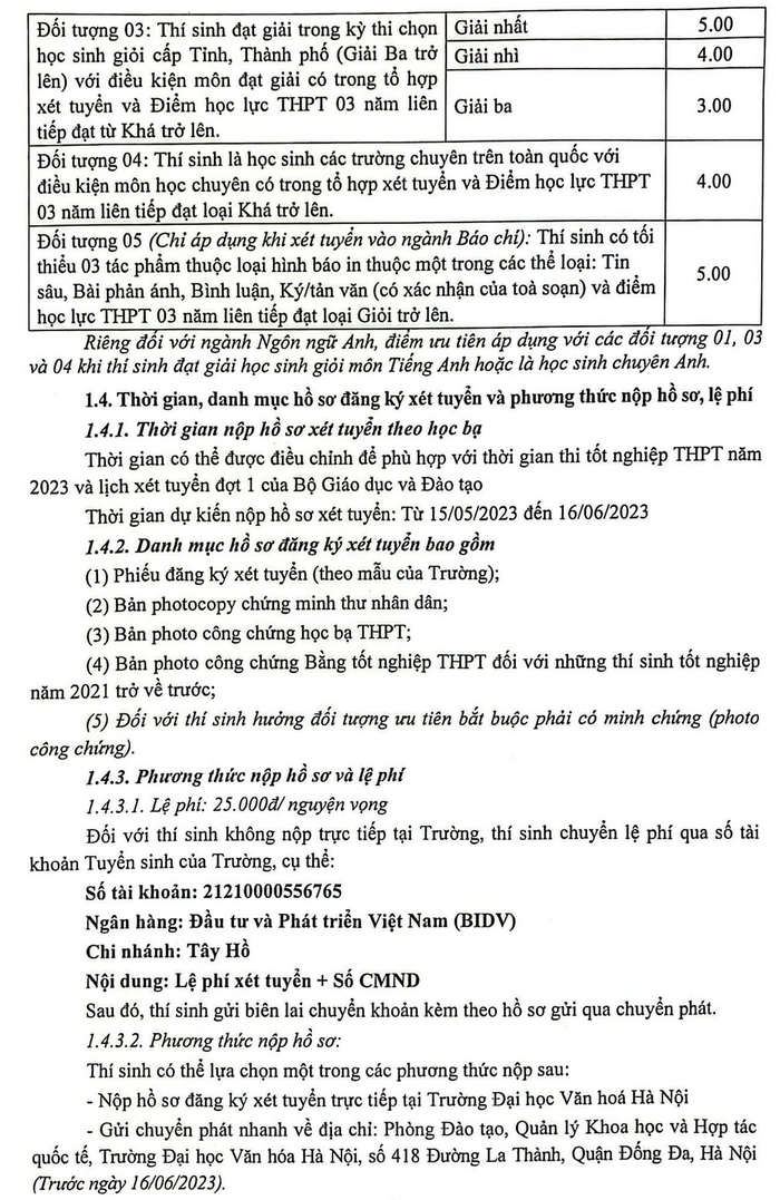 Dai hoc Van hoa Ha Noi cong bo thong tin tuyen sinh 2023