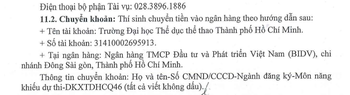 Phuong thuc tuyen sinh Dai hoc The duc the thao TPHCM 2023
