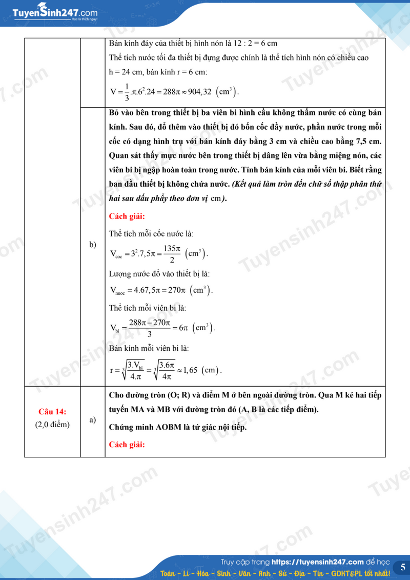 Dap an de thi vao lop 10 mon Toan - Thanh Hoa 2026