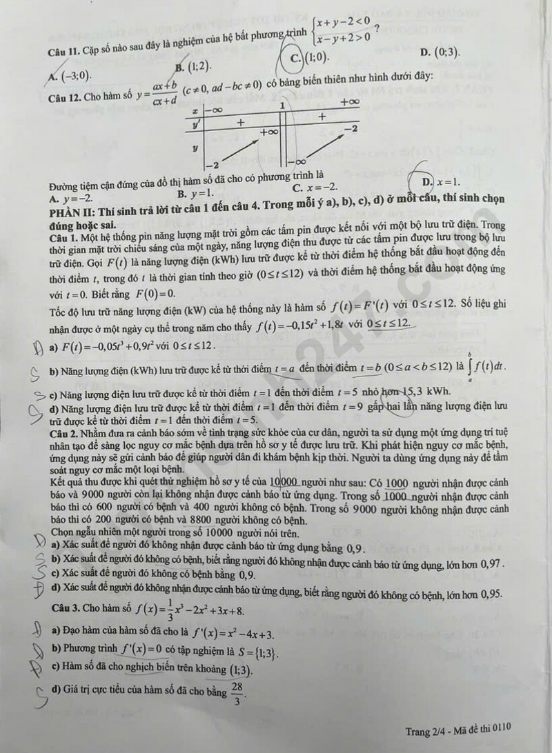 Giai chi tiet va Dap an de thi tot nghiep THPT 2026 mon Toan - Ma de 0110
