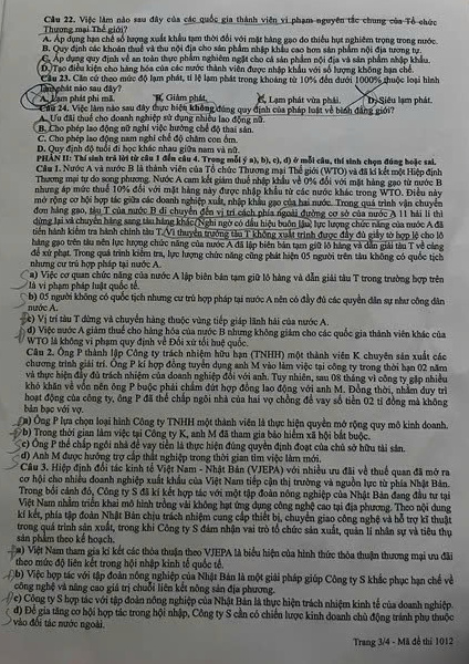 Dap an de thi tot nghiep THPT 2026 mon GDKTPL - Ma de 1012 nhanh va chinh xac