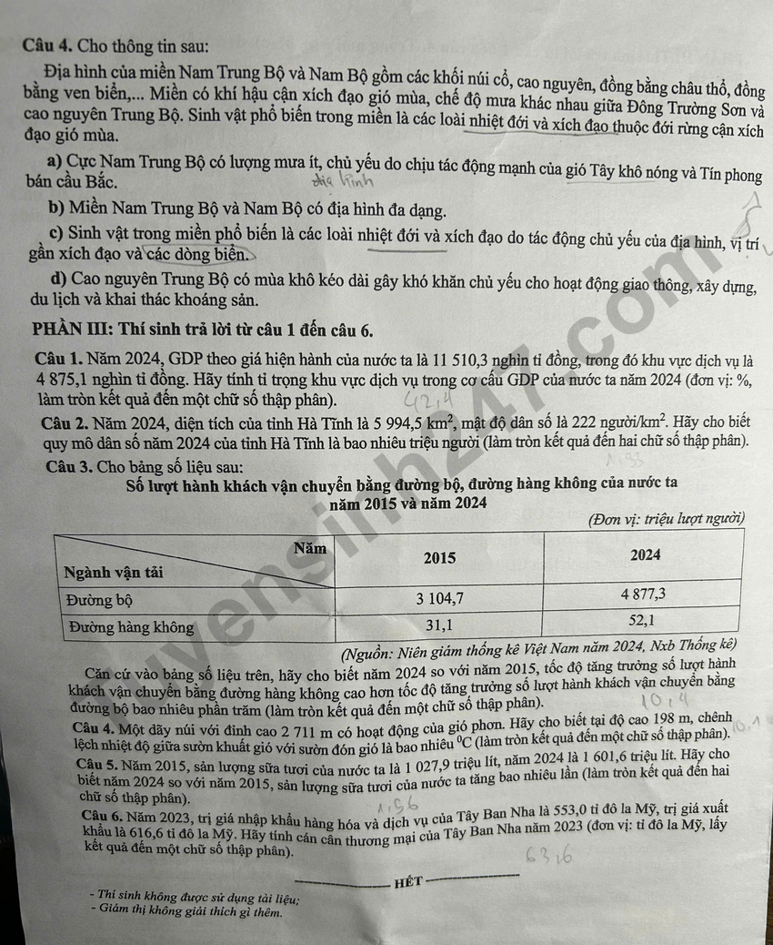 De thi va dap an mon Dia tot nghiep THPT 2026 - Ma de 0918