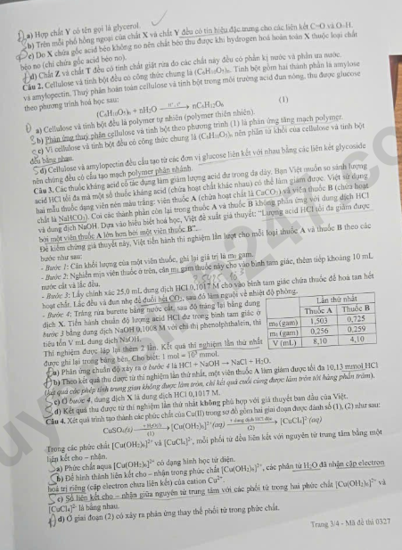 De thi tot nghiep THPT 2026 mon Hoa ma de 0327 co dap an