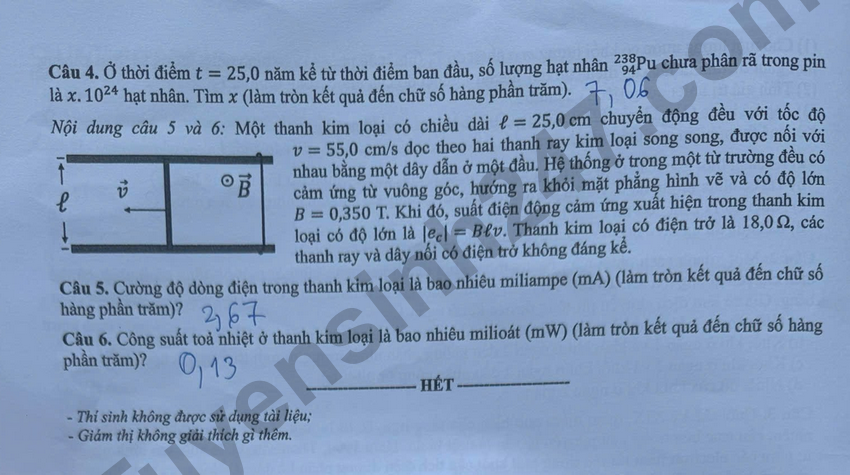 Dap an de thi THPT 2026 mon Ly ma de 0210 day du nhat