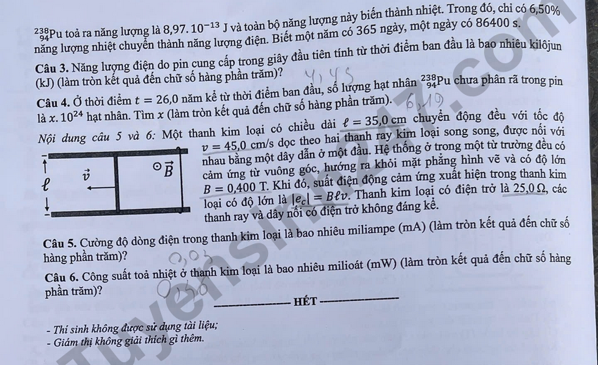 Dap an de thi tot nghiep THPT 2026 mon Ly - Ma de 0217