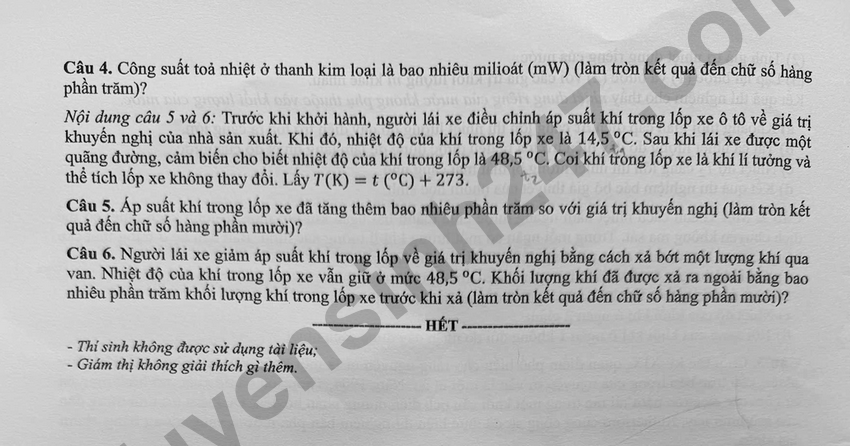 De thi va dap an de thi tot nghiep THPT 2026 mon Ly - Ma de 0218