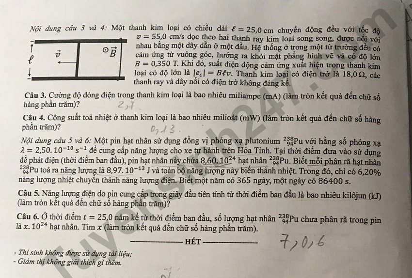 Xem dap an de thi tot nghiep THPT 2026 mon Ly ma de 0227