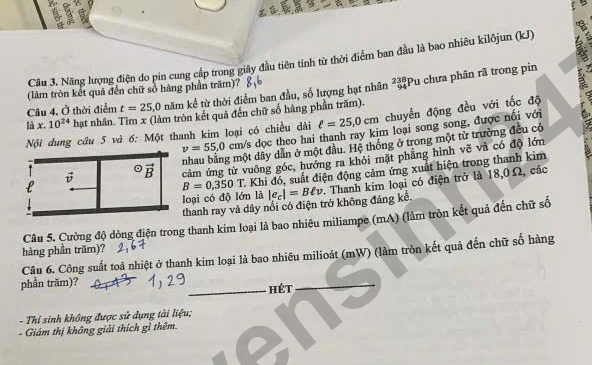 Cap nhat dap an de thi tot nghiep THPT 2026 mon Ly - Ma de 0231