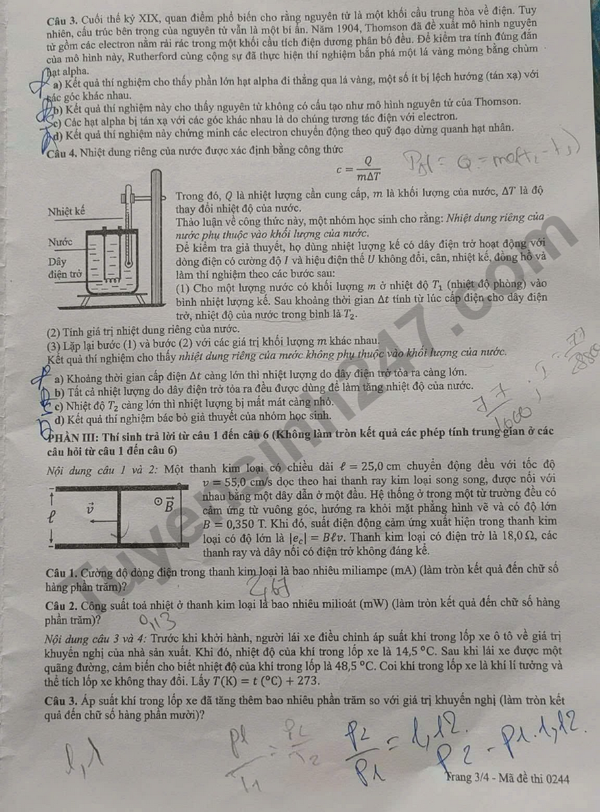 Tra cuu dap an de thi tot nghiep THPT 2026 mon Ly - Ma de 0244