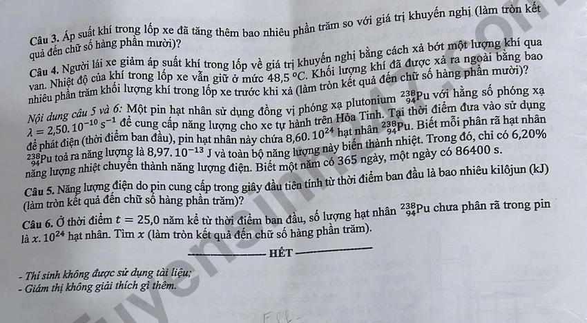Xem dap an de thi tot nghiep THPT 2026 mon Ly - Ma de 0247