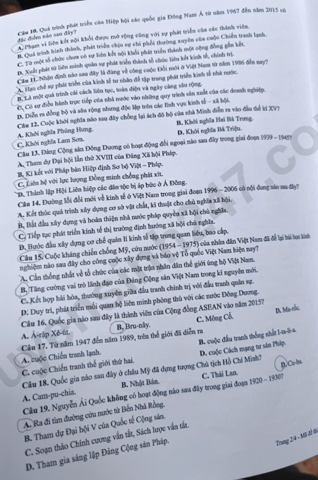Dap an de thi tot nghiep THPT 2026 mon Su - Ma de 0812 nhanh va chinh xac