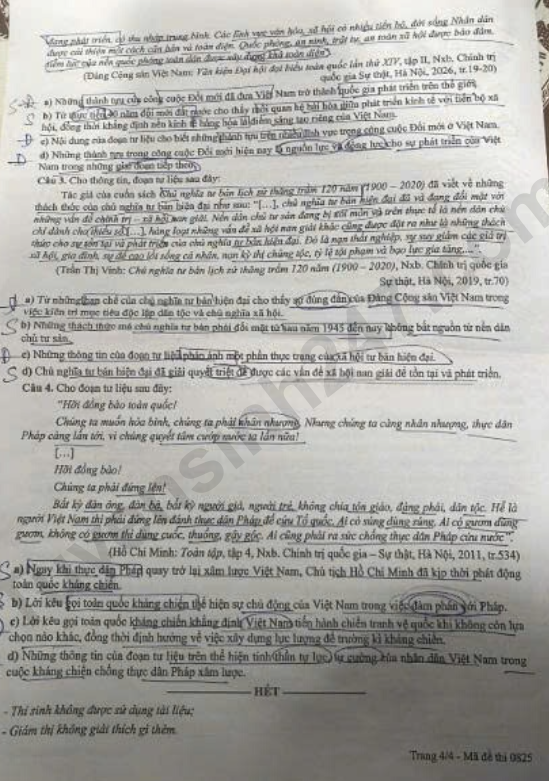 Dap an de thi tot nghiep THPT 2026 mon Su - Ma de 0825