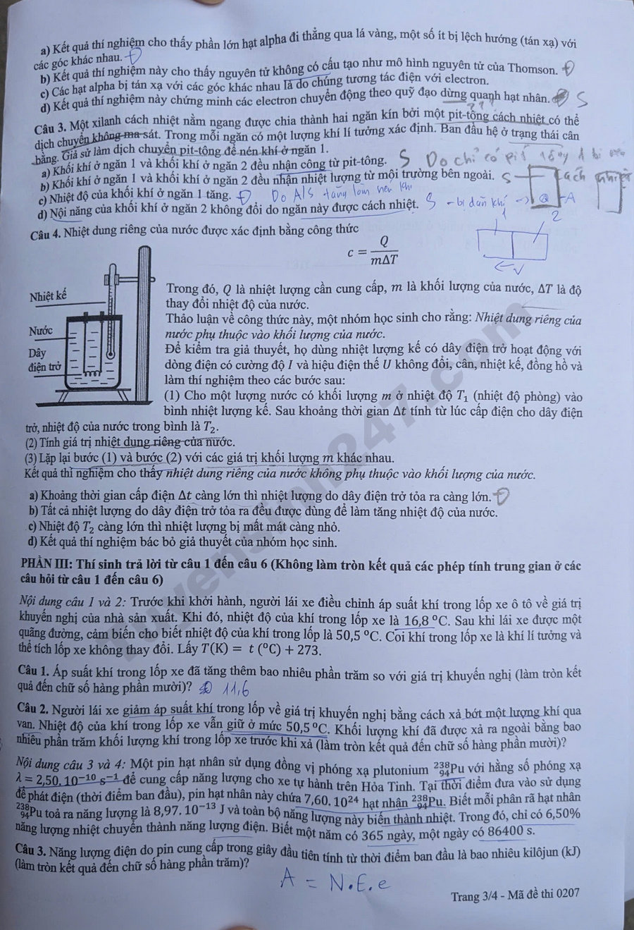 Dap an de thi tot nghiep THPT 2026 mon Ly - Tat ca ma de