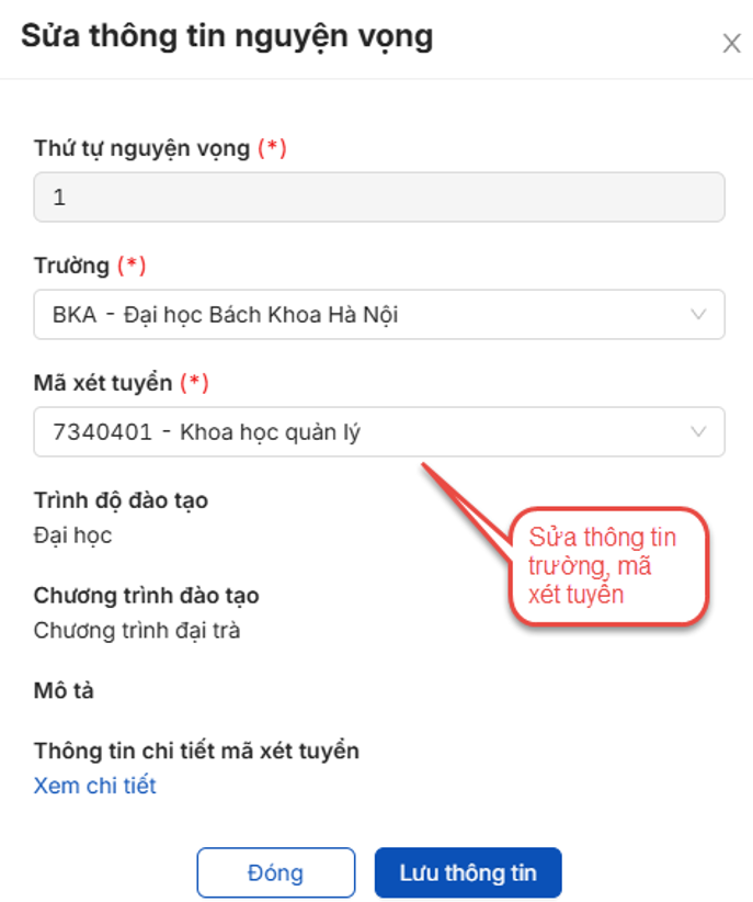 Huong dan dang ky nguyen vong xet tuyen dai hoc nam 2026