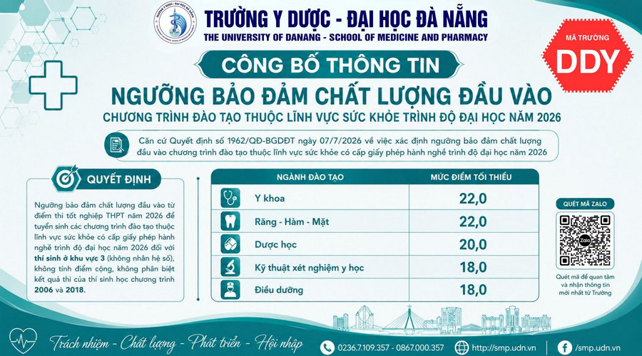 Diem san xet tuyen truong Y duoc DH Da Nang (SMP) 2026