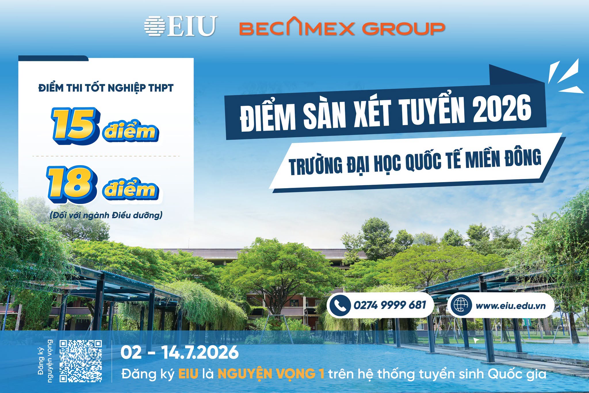 Diem san xet tuyen DH Quoc te Mien Dong (EIU) 2026