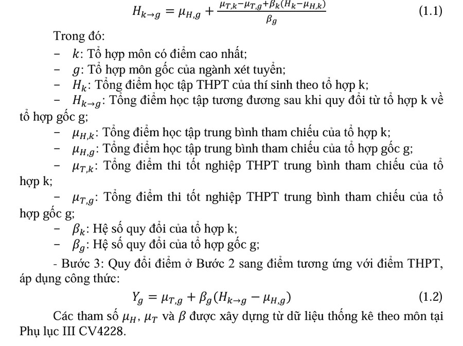 Diem san va bang quy doi tuong duong Dai hoc Pham Van Dong (PDU) 2026