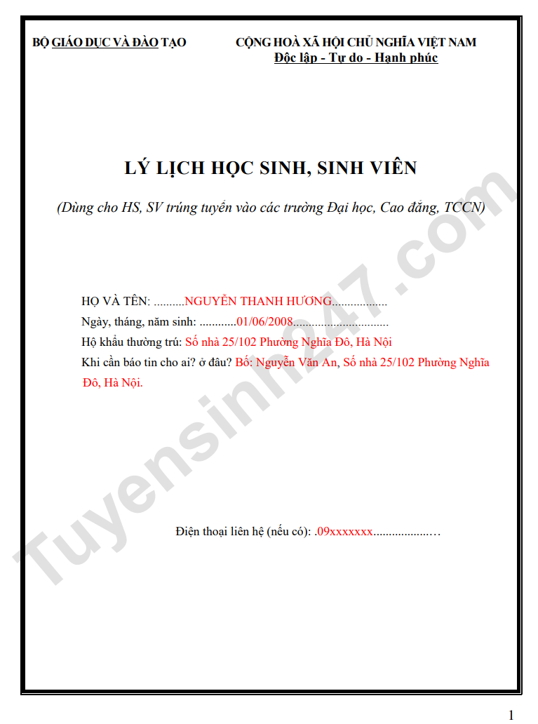 Huong dan dien so yeu ly lich hoc sinh, sinh vien 2026 - Chi tiet