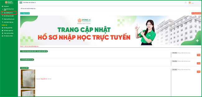 Huong dan nhap hoc truc tuyen Dai hoc Dong A (UDA) 2026