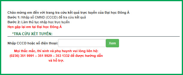 Huong dan nhap hoc truc tuyen Dai hoc Dong A (UDA) 2026
