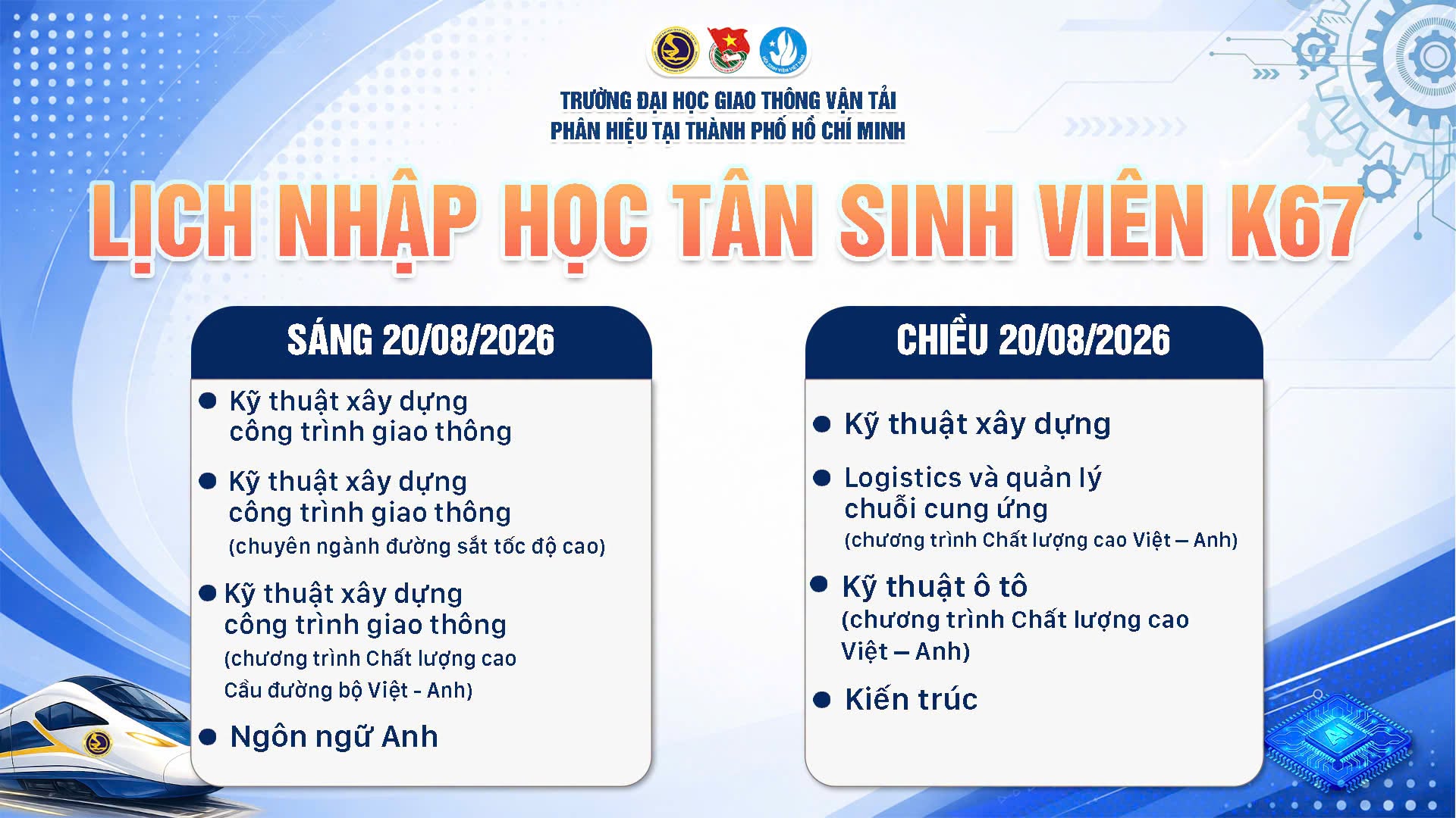 Huong dan nhap hoc DH Giao thong Van tai co so phia Nam (UTC2) 2026