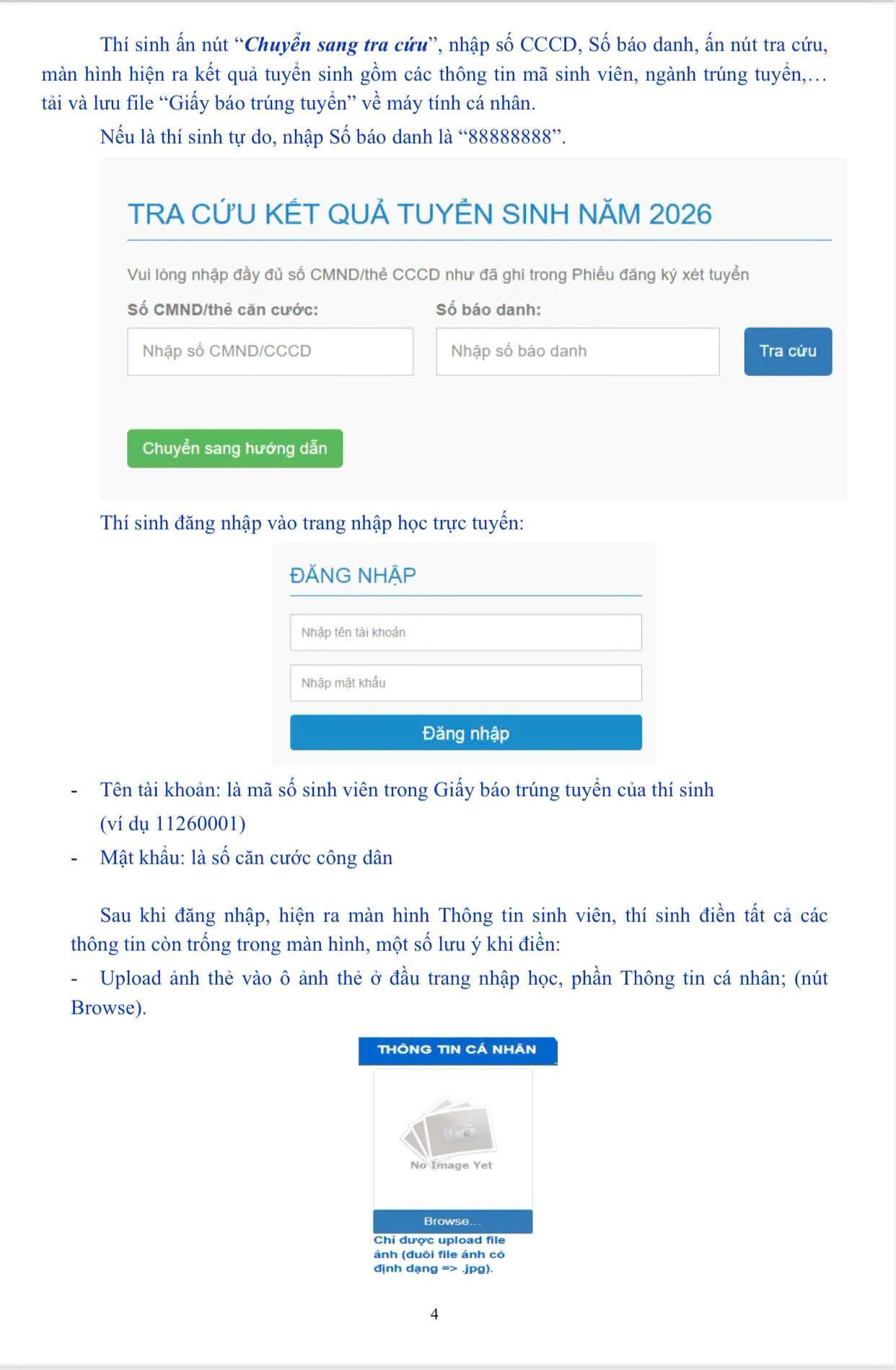 Ho so va huong dan nhap hoc DH Kinh te Quoc dan (NEU) 2026