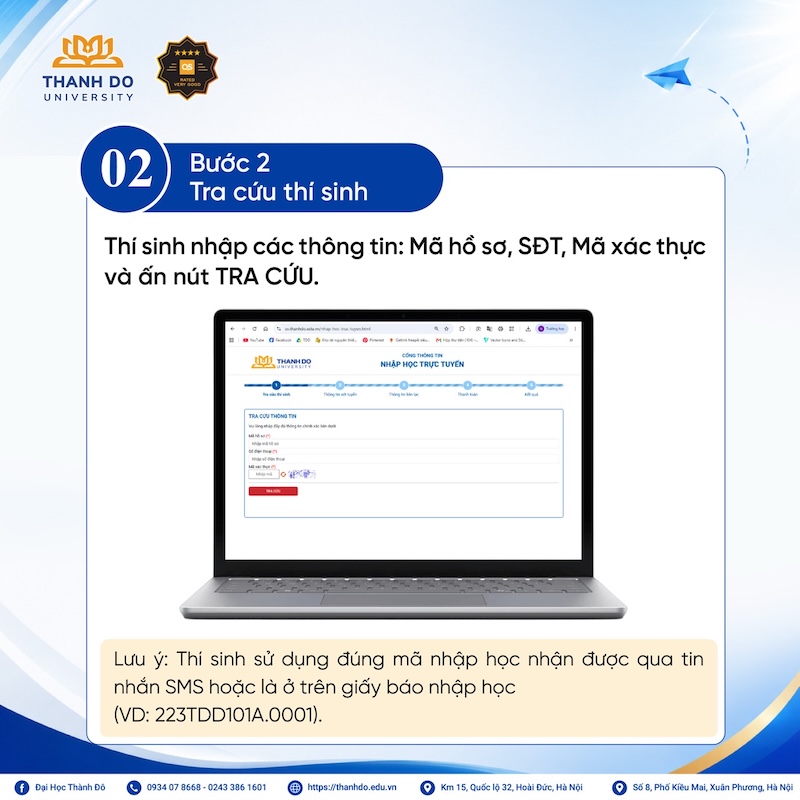 Huong dan nhap hoc DH Thanh Do (TDD) 2026