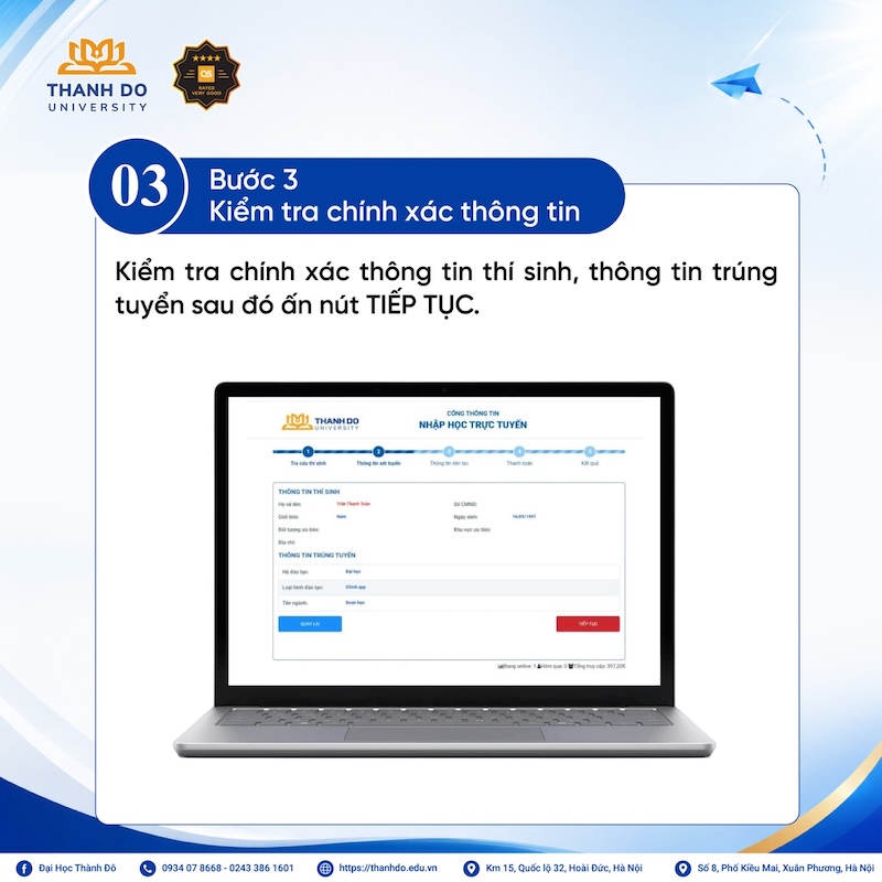 Huong dan nhap hoc DH Thanh Do (TDD) 2026