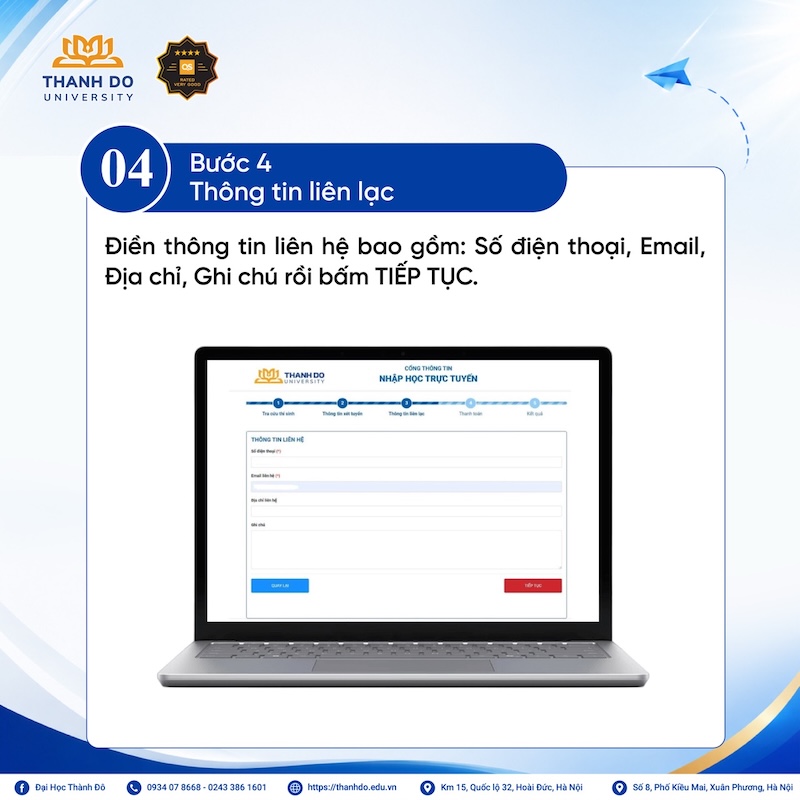 Huong dan nhap hoc DH Thanh Do (TDD) 2026