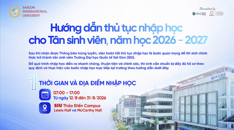 Huong dan nhap hoc DH Quoc te Sai Gon (SIU) 2026