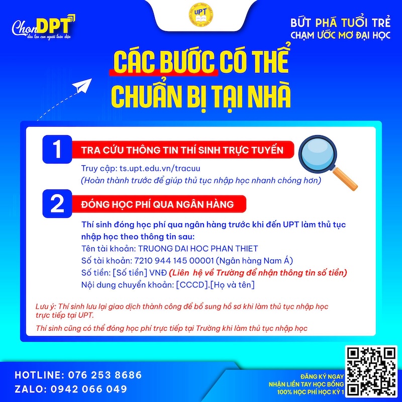 Ho so va huong dan nhap hoc DH Phan Thiet (UPT) 2026