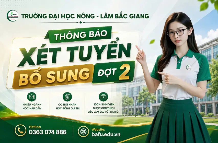 Dai hoc Nong lam Bac Giang xet tuyen bo sung 2026