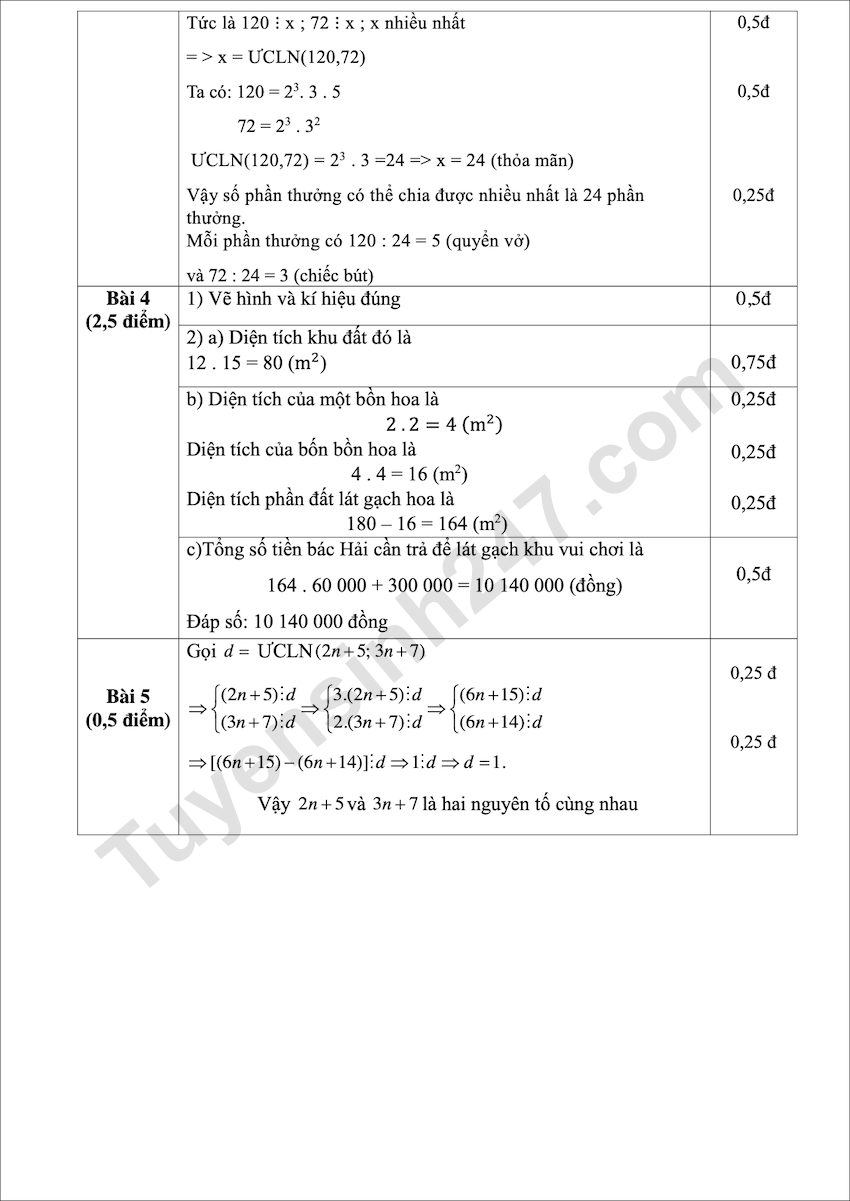De kiem tra giua hoc ki 1 lop 6 mon Toan THCS Do Ngoc Du 2025 - 2026