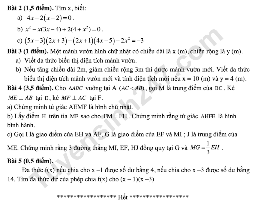 De danh gia kiem tra giua HK1 mon Toan lop 8 THCS Do Ngoc Du 2025 - 2026