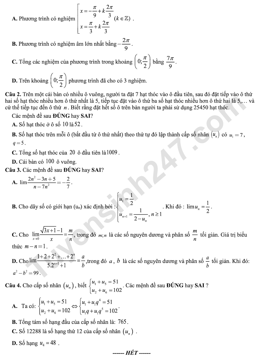 De thi giua HK1 mon Toan lop 11 THPT Chuyen Vi Thanh 2025 - 2026