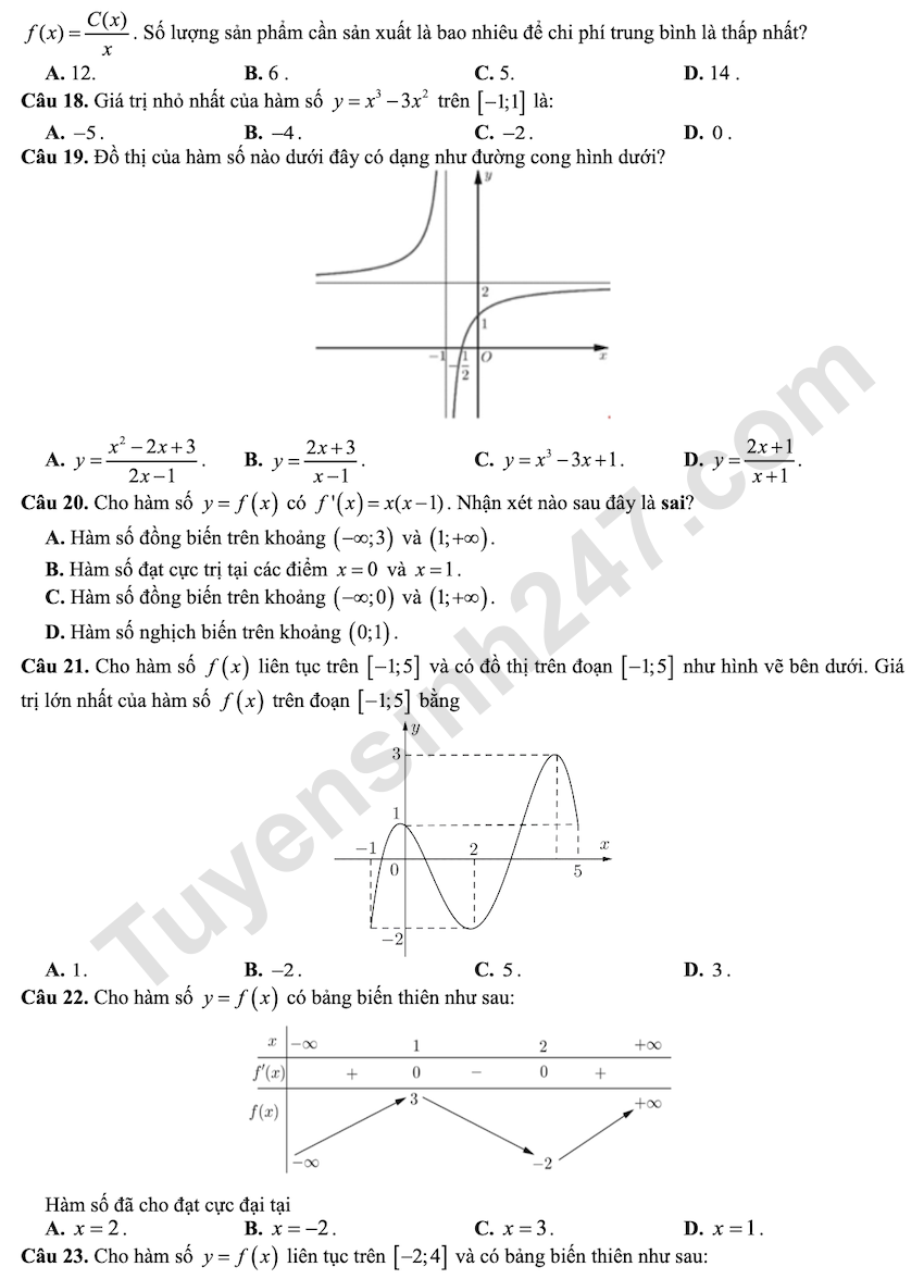 De kiem tra giua ki 1 mon Toan lop 12 THPT Chuyen Vi Thanh 2025 - 2026