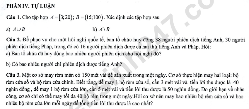 De thi giua hoc ki 1 mon Toan lop 10 THPT Duy Tan 2025 - 2026