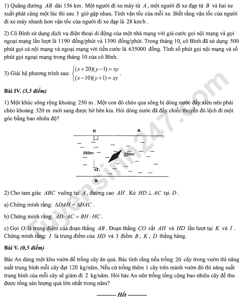 De KSCL mon Toan lop 9 THCS Hong Van 1 2026 - 2027