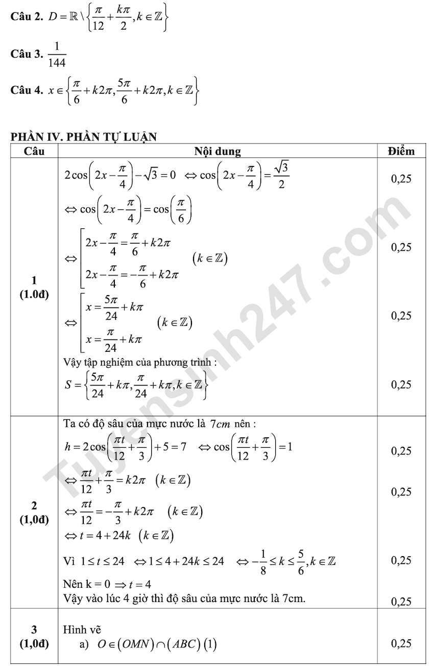 De thi giua hoc ki 1 lop 11 mon Toan THPT Le Van Pham 2025 - 2026