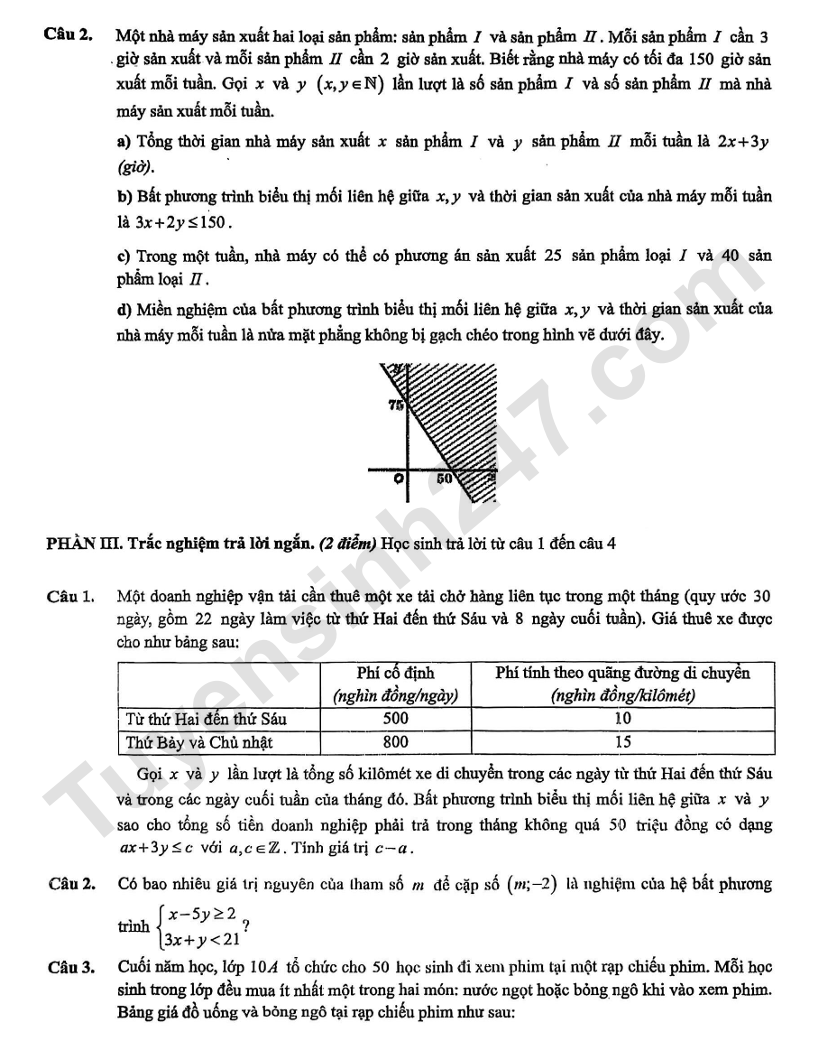 De thi giua ki 1 lop 10 mon Toan - THPT Viet Duc 2026