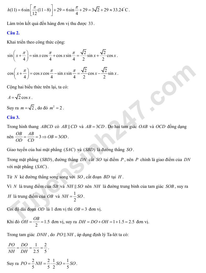 De thi giua ki 1 lop 11 mon Toan 2026 - THPT Nguyen Binh Khiem