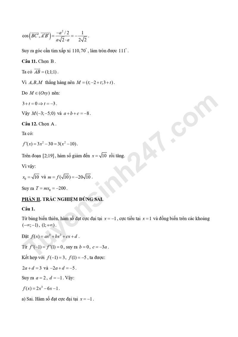 De giua ki 1 Toan 12 truong Le Thanh Tong nam 2026 – 2027