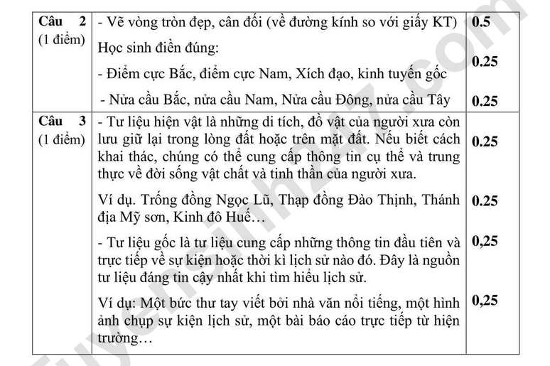 De thi giua ki 1 mon Su va Dia lop 6 2026 - THCS Bat Trang (Co dap an)