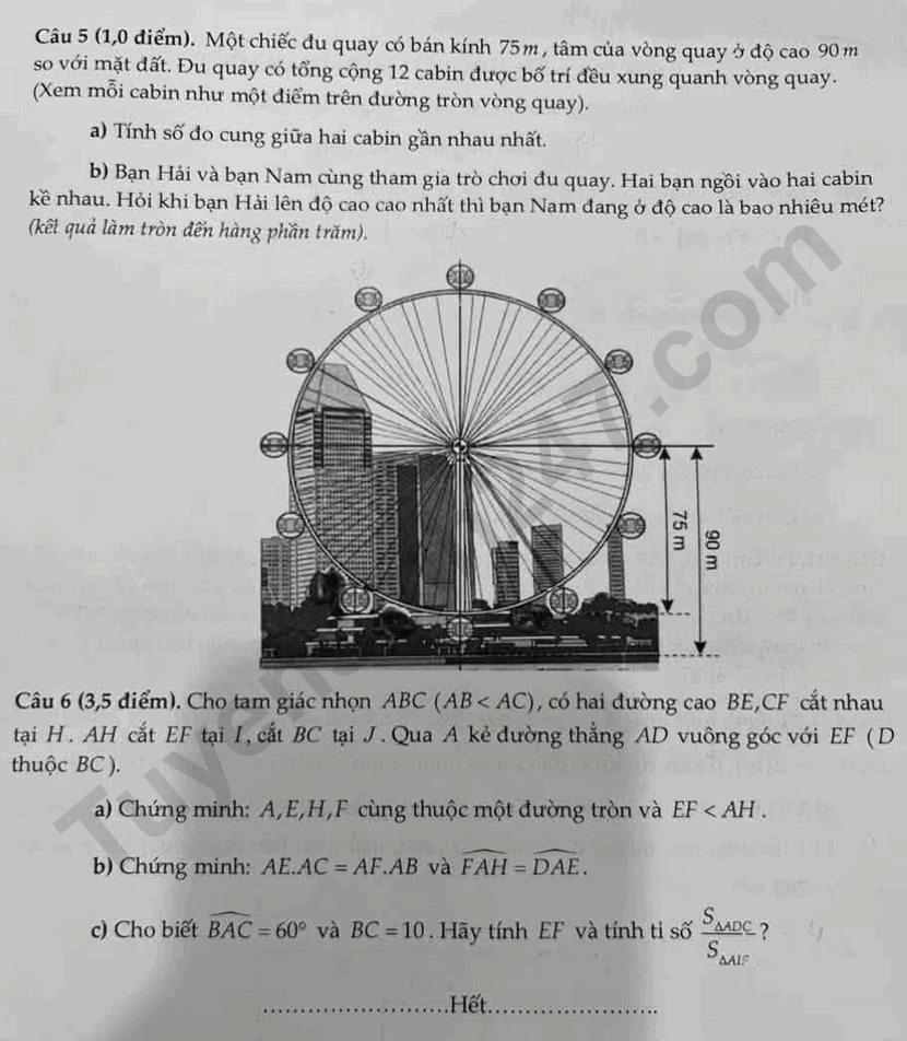 De kiem tra giua ki 1 lop 9 mon Toan - THCS Le Thanh Tong 2026