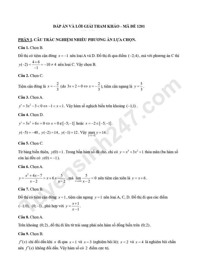 De giua ki 1 mon Toan 12 truong TH-THCS-THPT Tre Viet 2026