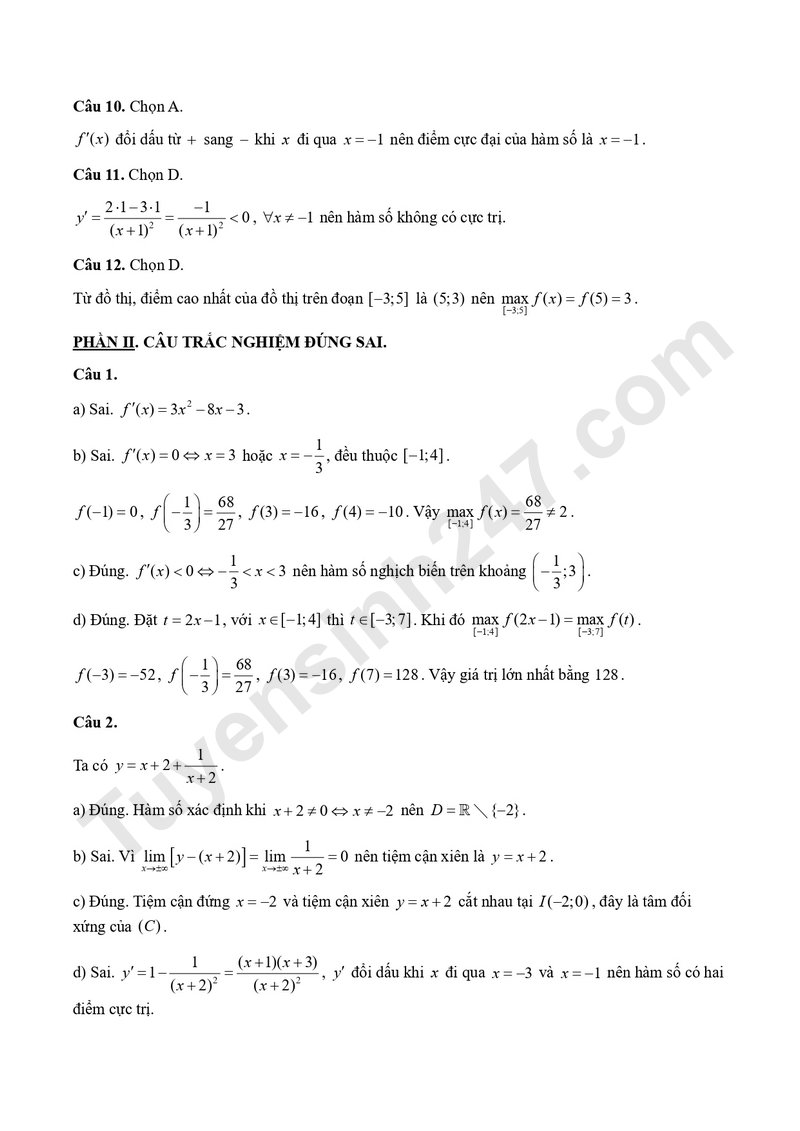 De giua ki 1 mon Toan 12 truong TH-THCS-THPT Tre Viet 2026