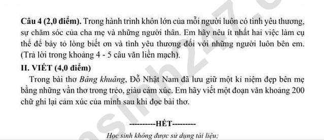 De giua ki 1 mon Van lop 6 - THCS Giang Vo 2 nam 2026